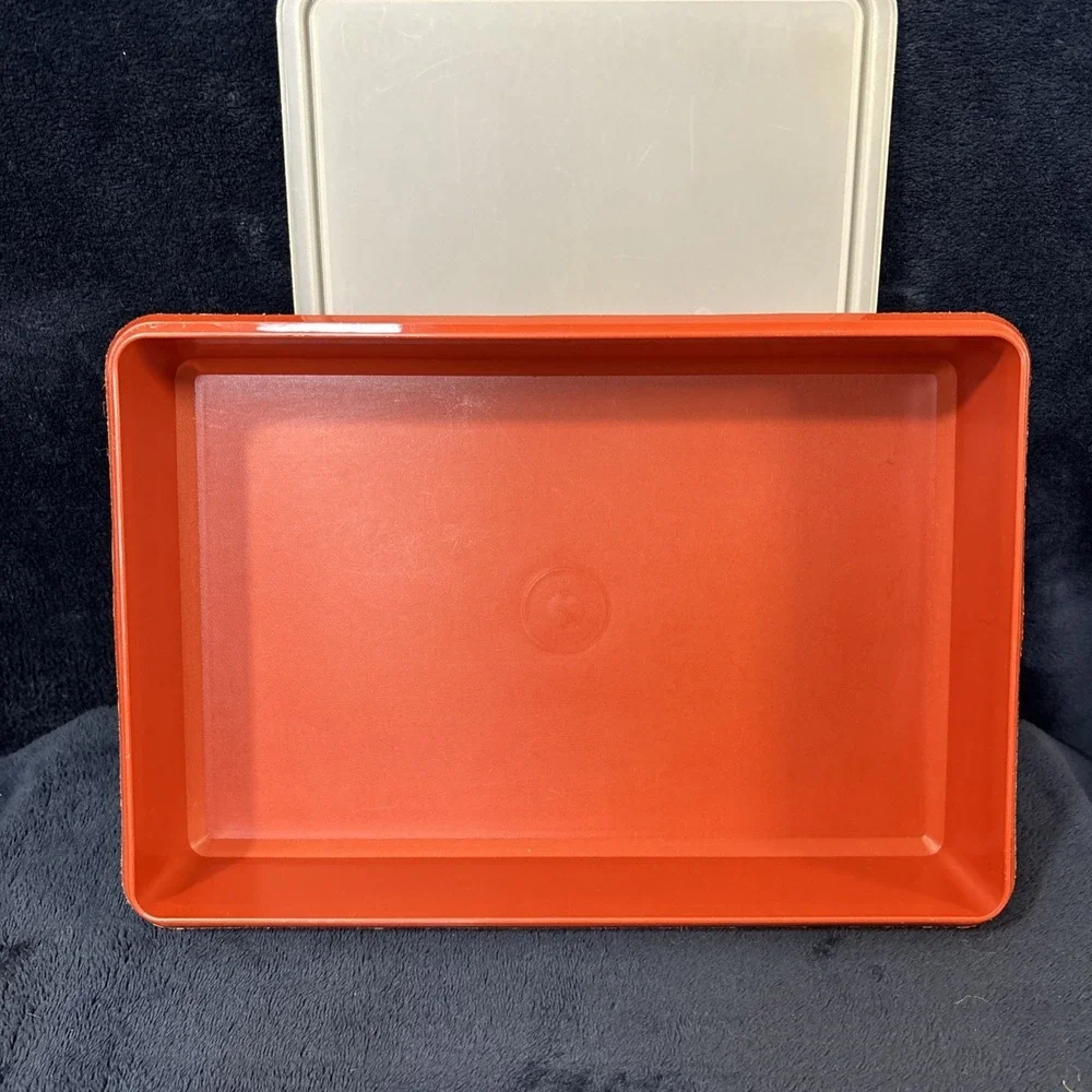 Vintage Tupperware Food Storage Keeper Rectangular Paprika Red 9